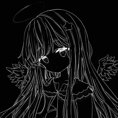 Милая черно-белая аниме девушка на…» — создано в Шедевруме