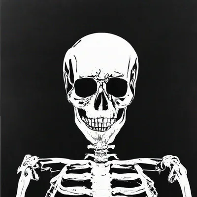 Скелет в черно-белое на аву» — создано в Шедевруме