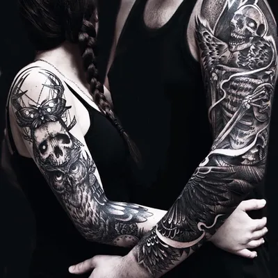 Модные черно-белые тату | tattoo-sketches.com | Дзен
