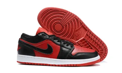 Кроссовки Nike Air Jordan 1 Low черно-красные купить