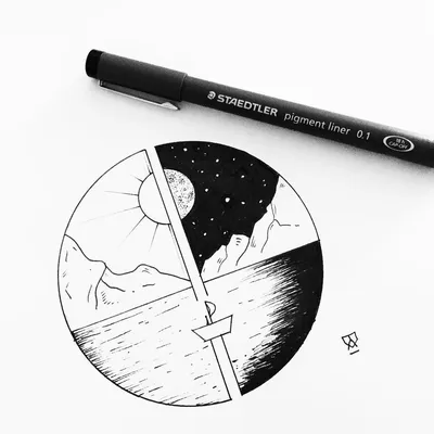Рисунки черной ручкой для срисовки красивые - 64 фото