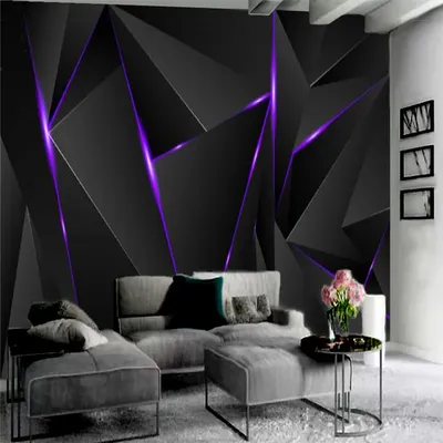 3d обои, трехмерные черные треугольные обои премиум-класса, атмосферное  домашнее украшение, настенное покрытие | AliExpress