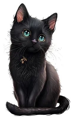 Скачать обои Черный кот с зеленными глазами на рабочий стол из раздела  картинок Кошки и коты