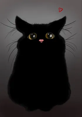 Чёрный кот | Animals, Cats, Art