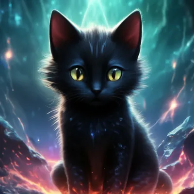 Фотообои Чёрный кот рисунок на стену. Купить фотообои Чёрный кот рисунок в  интернет-магазине WallArt