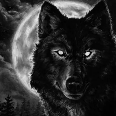 Черный волк с зелеными глазами - 70 фото