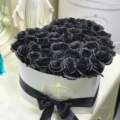 Черные розы в сердце от 41 шт. за 11 490 руб. | Бесплатная доставка цветов  по Москве
