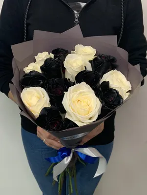 Купить Букет из 9 черных роз Премиум в Казани за 3 000 руб. | Быстрая  доставка цветов