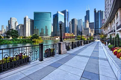 Обои Чикаго, город, городской пейзаж, небоскреб, ориентир для iPhone  6S+/7+/8+ бесплатно, заставка 1080x1920 - скачать картинки и фото