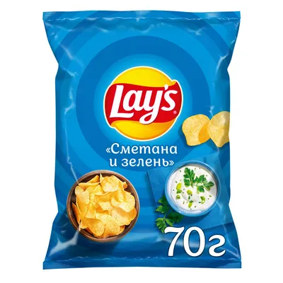 Чипсы картофельные Lays со вкусом сметаны и зелени, 70г - купить с  доставкой в Пензе в Перекрёстке