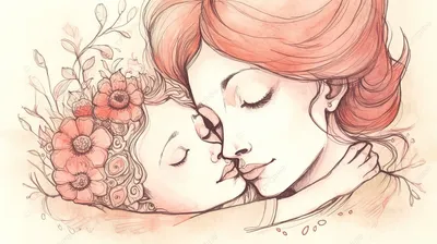 мать и ее дочь обнимаются вместе, милая картинка день матери, чтобы  нарисовать, день матери фон картинки и Фото для бесплатной загрузки