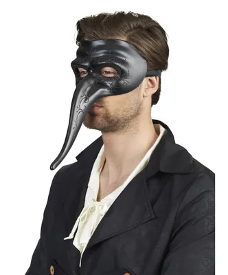 Черная маска чумного доктора, пластик (Германия) купить в Новосибирске