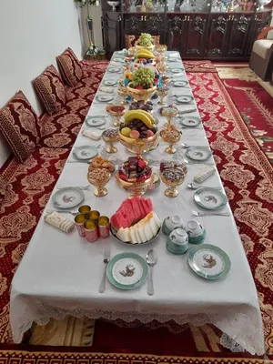 Дастархан | Food, Dining table decor, Wall texture design