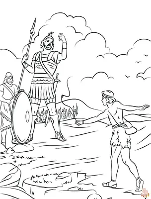 Раскраска \"Давид и Голиаф\" | Bible coloring pages, Bible coloring, David  and goliath