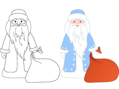 Картинки Деда Мороза для срисовки (31 фото) - shutniks.com