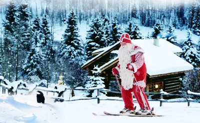 Фигурка Дед Мороз на лыжах (текстиль) (18х6х10) «Читай-город»