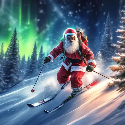 Дед мороз на лыжах Иллюстрация Иллюстрация штока - иллюстрации  насчитывающей сезонно, счастливо: 197327771