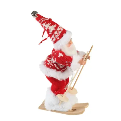 Дед Мороз \"В блестящем костюмчике, на лыжах\" 16 см, золотисто-белый -  купить по выгодной цене в интернет-магазине OZON (1268321362)