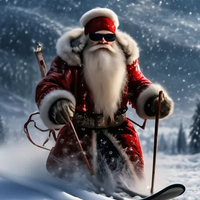 Интерьерная игрушка под елку Дед Мороз #10 шотландец на лыжах с палками и  мешком с подарками купить с доставкой в Москве
