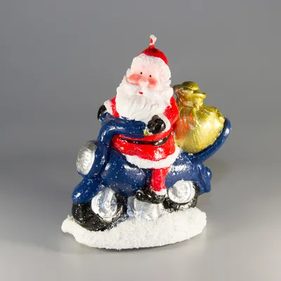 Дед мороз на мотоцикле игрушка ёлочная, 8х5х7.5см, стекло 779052 | Household