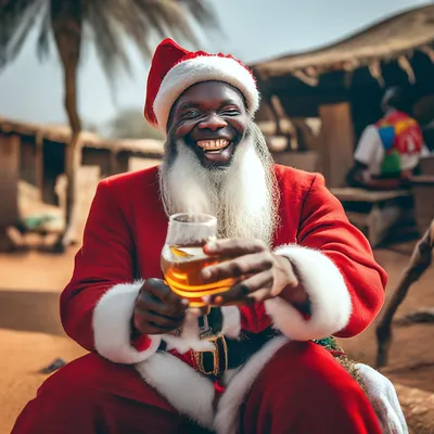 Пьяный Дед мороз в Африке» — создано в Шедевруме
