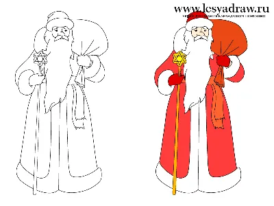 Как нарисовать Деда Мороза - YouLoveIt.ru