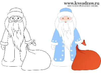 Дед Мороз рисунок для детей | Детские творческие проекты, Рождественские  теги, Рисунки