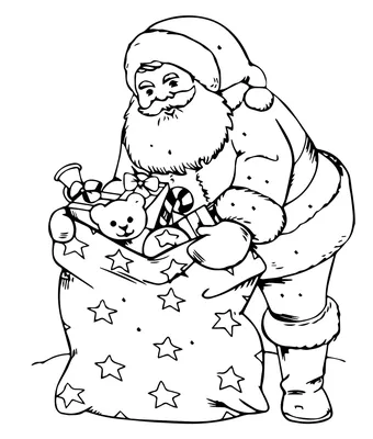 Дед мороз с мешком подарков» — создано в Шедевруме