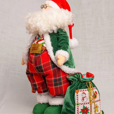 Дед Мороз в красном костюме мешком подарков, музыкальный /30см./, 28-135  купить в интернет-магазине МелочЁвка.RU - Оптовая фирма