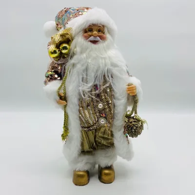 Сувенир музыкальный Дед Мороз в красной богатой шубе, с мешком подарков,  40см собств.разраб Т-3628