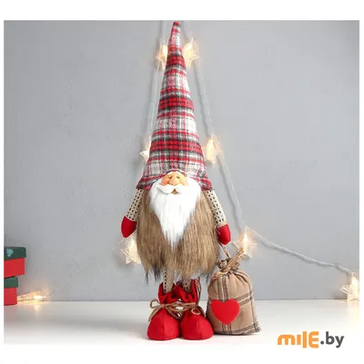 Новогоднее украшение, подарок. Фарфоровая елочная игрушка Дед мороз с мешком  подарков, подарок на Рождество купить в Москве продажа