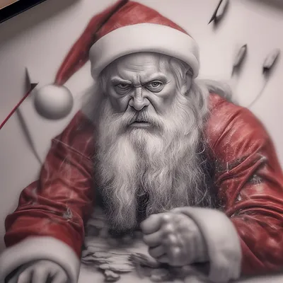 Карандашный рисунок дед мороз ,злое …» — создано в Шедевруме