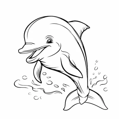 Рисунки дельфинов для срисовки (86 фото)