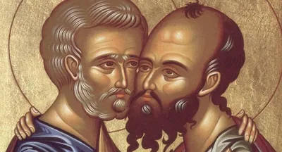 Картинка с иконой святых апостолов Петра и Павла