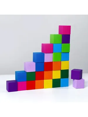 Деревянные кубики, 25 штук купить в Чите Кубики в интернет-магазине  Чита.дети (4700126)