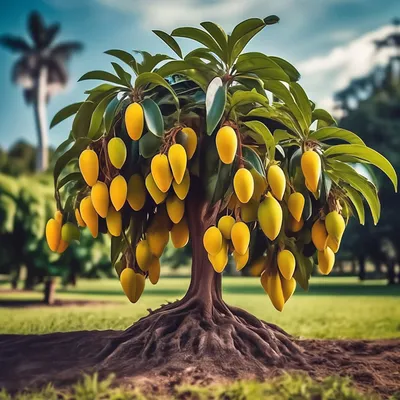 Красивое растущее дерево манго со …» — создано в Шедевруме