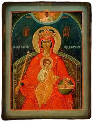 Державная икона Божьей Матери, дивеевская икона из бисера