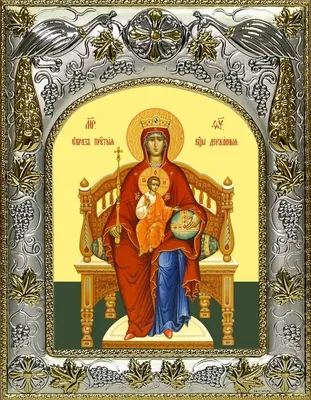 Державная икона Божией Матери в серебряном окладе, артикул И09442 - купить  в православном интернет-магазине Ладья