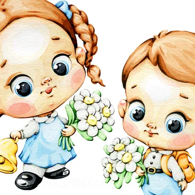 Детки с ромашками иллюстрации — Liliya Shinkarenko