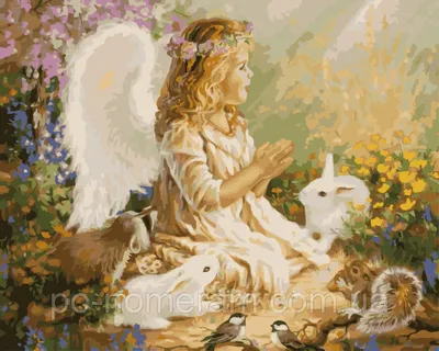 Купить картину по номерам 40х50 RDG-2541 «Ангел и ребенок» на  ColorNumbers.RU