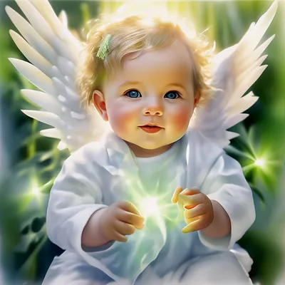 Дети ангелочки с крыльями вверху в…» — создано в Шедевруме