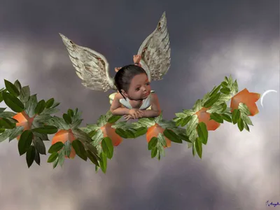 Акварель ребенок ангел в полный …» — создано в Шедевруме