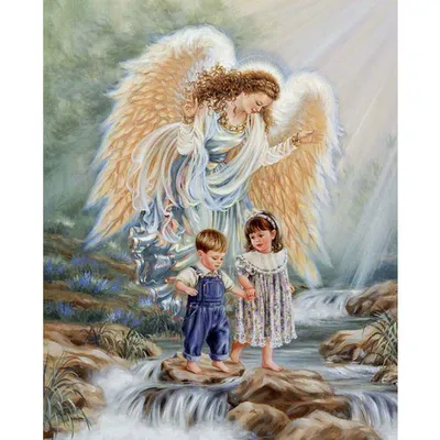 Абстрактный Ангел и дети щедрый ангел с фотокартиной на холсте настенное  искусство для гостиной домашний декор настенное искусство в эстетике |  AliExpress