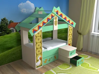 Детская кровать СлавМебель Теремок с крыльцом – купить в Белгороде, цены в  интернет-магазине «МногоСна»