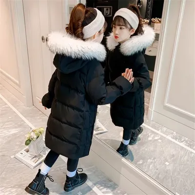 Зимняя куртка для девочек, с мехом и капюшоном, пальто, теплая одежда, детская  зимняя куртка для девочек, 2020 хлопок, парка для девочек 3 4 5 6 7 8 лет |  AliExpress