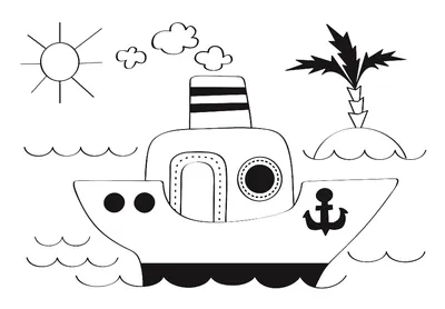 Скачать бесплатно детскую картинку для выжигания Кораблик на сайте  производителя \"Десятое королевство\".