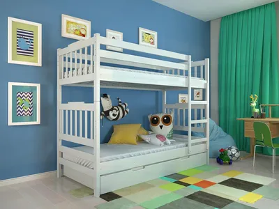 Двухъярусная кровать домик Бэби люкс 70х160 купить за 20120 руб. в интернет  магазине с доставкой в Москва и область и сборкой