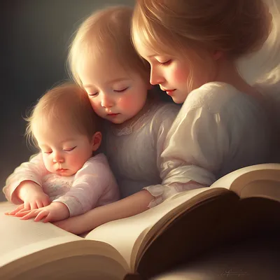 bedtime story Молодая мама читает ребенку сказку перед сном Stock Vector |  Adobe Stock