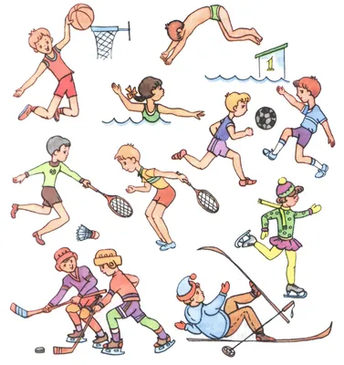 Иллюстрация Урок физкультуры в стиле 2d, детский, персонажи |