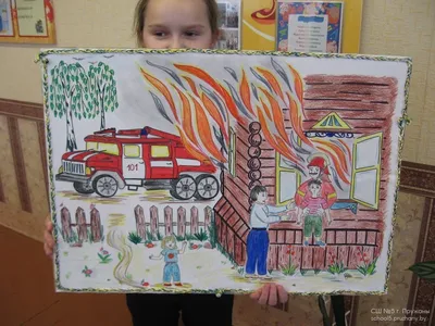 В службе пожаротушения Актау прошел конкурс детских рисунков на тему пожарной  безопасности